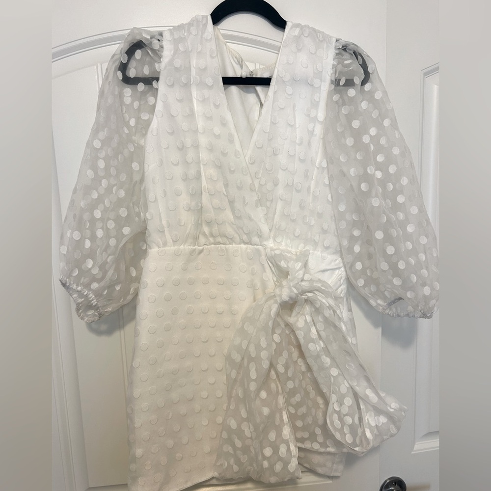 Lovers and Friends White Dot Bow Dress